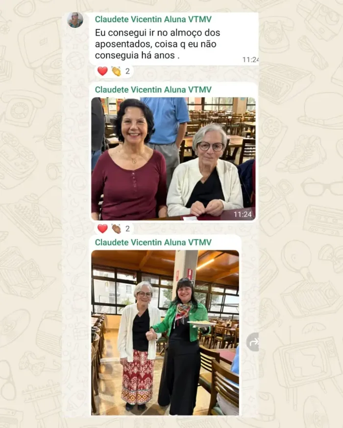 Print de conversa no WhatsApp com o relato de um aluno da comunidade Vou Tremendo Mas Vou