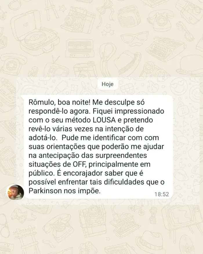 Print de conversa no WhatsApp com o relato de um aluno da comunidade Vou Tremendo Mas Vou