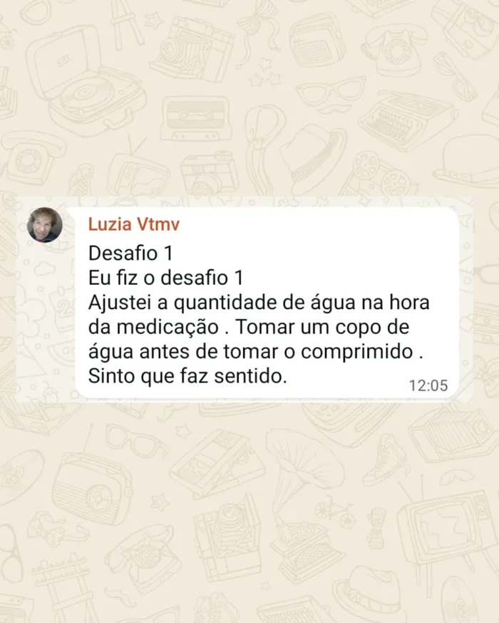 Print de conversa no WhatsApp com o relato de um aluno sobre o guia